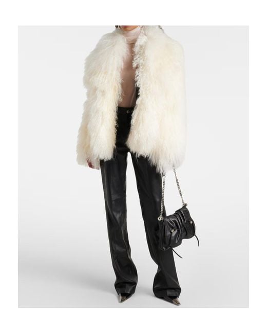 Nour Hammour White Mirja Shearling Jacket