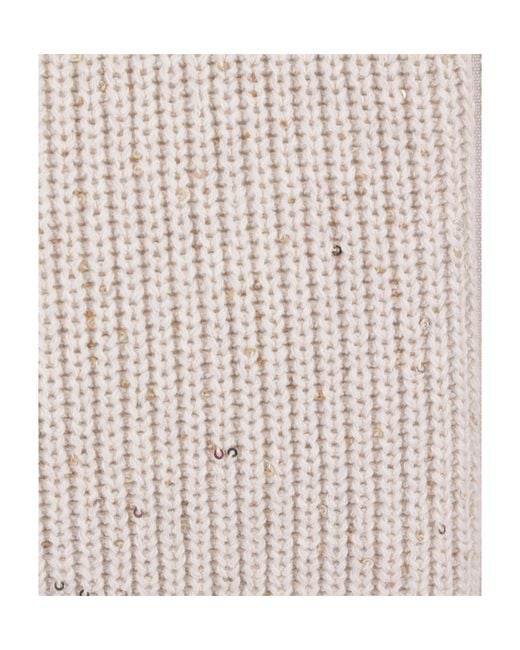 Brunello Cucinelli White Knitted Quilted Puffer Gilet