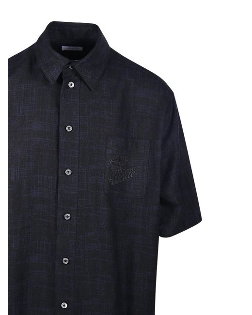 Off-White c/o Virgil Abloh Blue Buttoned Straight Hem Shirt Jacket for men