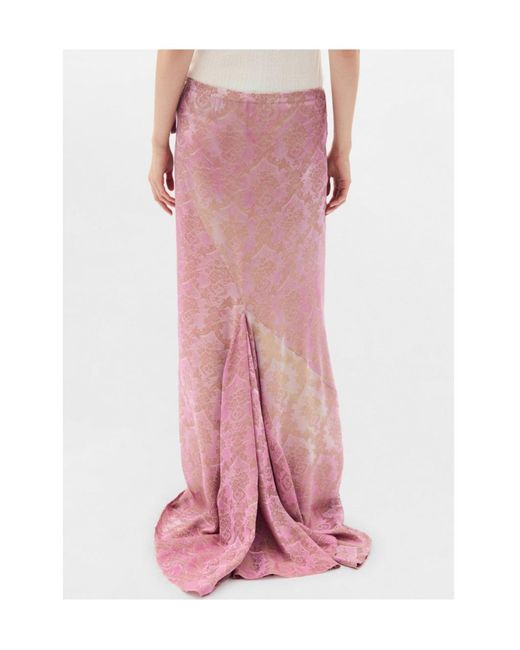 Ann Demeulemeester Pink Sheila Long Bias Skirt