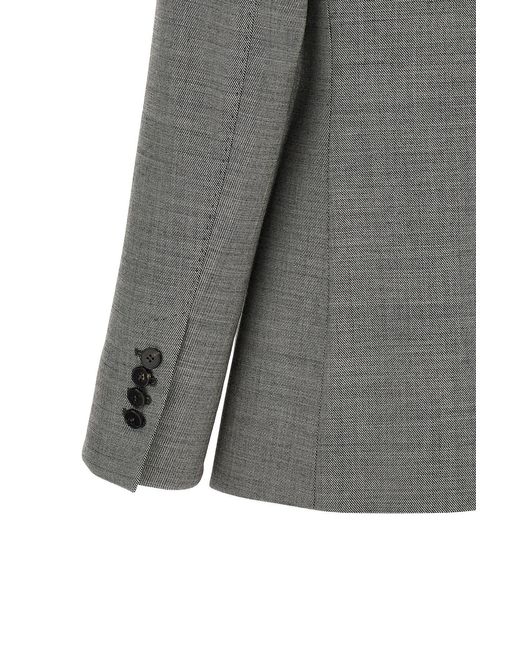 Alberto Biani Gray Double-Breasted Blazer
