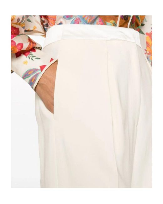 Forte_forte White Pleat-Detail High-Waist Trousers