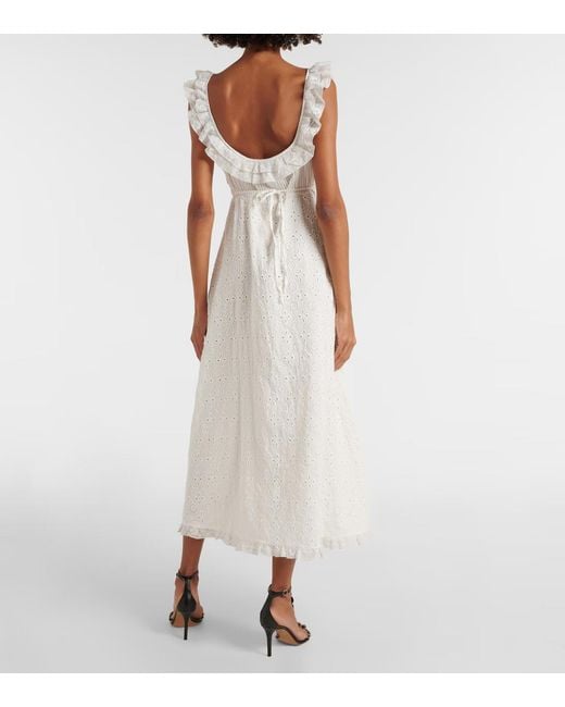 Rixo White Madeira Embroidery Dress