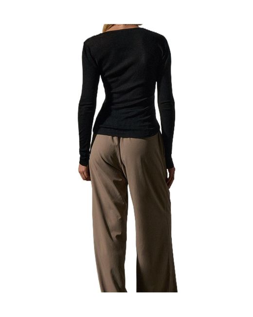 James Perse Multicolor Fine Ribbed Henley Top