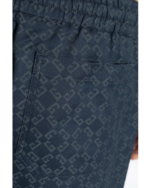 Givenchy Blue Monogrammed Elastic-Waist Shorts for men