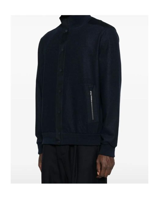 Herno Blue Press-Stud Bomber Jacket for men