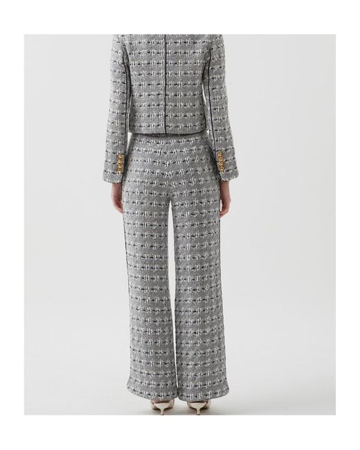 Marissa Chiara Gray Plaid Casual Pants