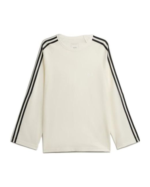 Y-3 Natural Long-Sleeved 3-Striped T-Shirt for men