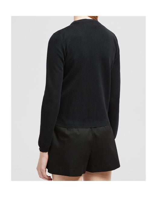 Moncler Black Embroidered Logo Button-Up Cardigan