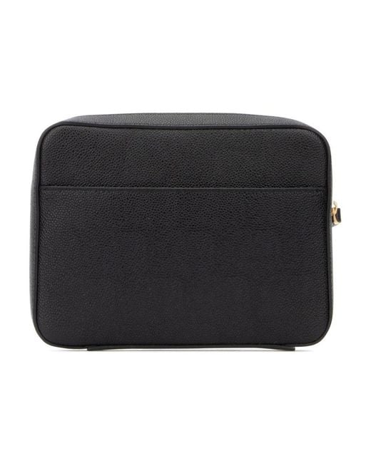 Thom Browne Black Zipped Pouch Bag for men