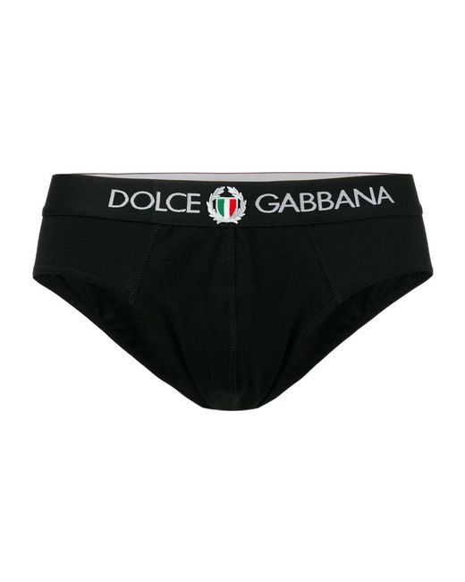 Dolce & Gabbana Black Logo Print Briefs for men