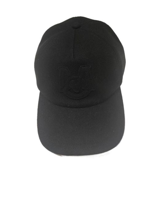 Moncler Black Patterned Hat for men