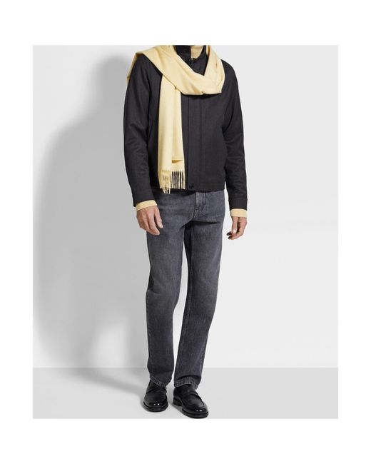 Zegna Black High-Neck Wool Jacket for men