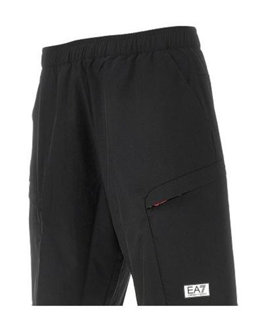 EA7 Black Cargo Ventus 7 Shorts for men