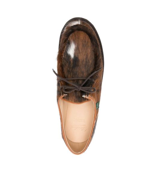 Paraboot Brown Calf-Hair Derby Shoes for men