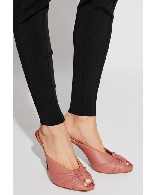 Chloé Pink Chloé Suzie Knotted Peep-Toe Heeled Sandals