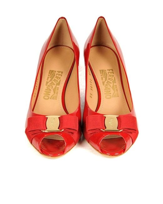 Ferragamo Red Bow Wedges