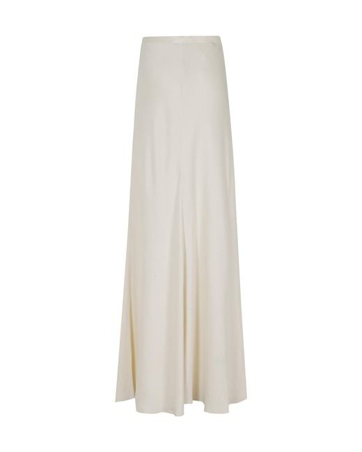 Alberta Ferretti White High-Waisted Skirt