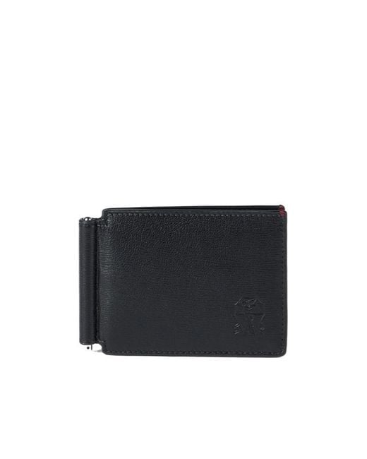 Brunello Cucinelli Black Bi-Fold Money Clip Wallet for men