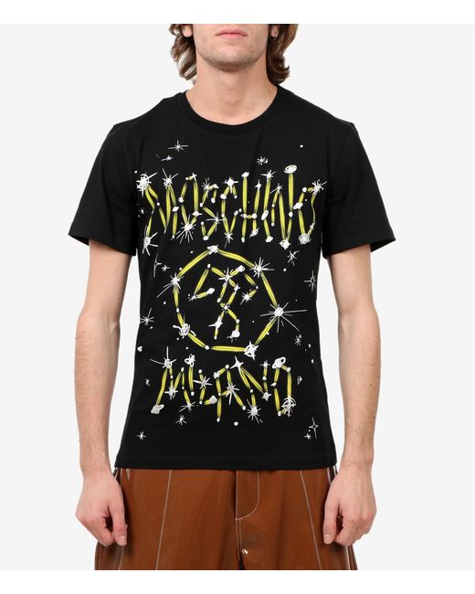 Moschino Black Logo Printed T-Shirt for men