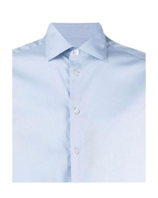 Emporio Armani Blue Lapel Shirt for men