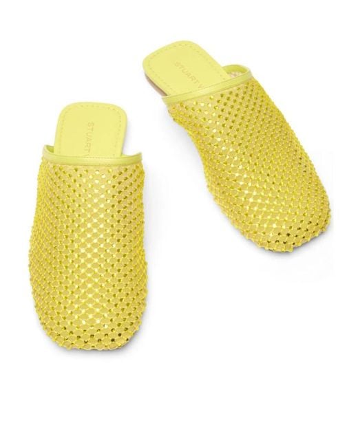 Stuart Weitzman Yellow Bareitall Shine Mule