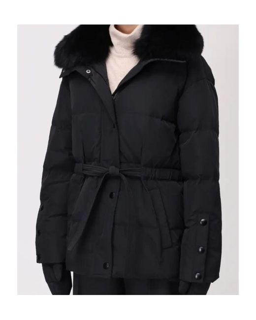 Yves Salomon Black Quilted Down Jacket