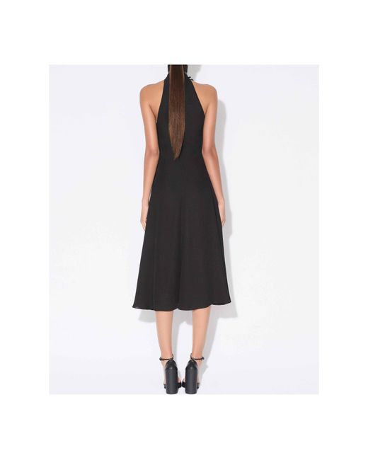 Alaïa Blue Floral Appliqu Halterneck Dress