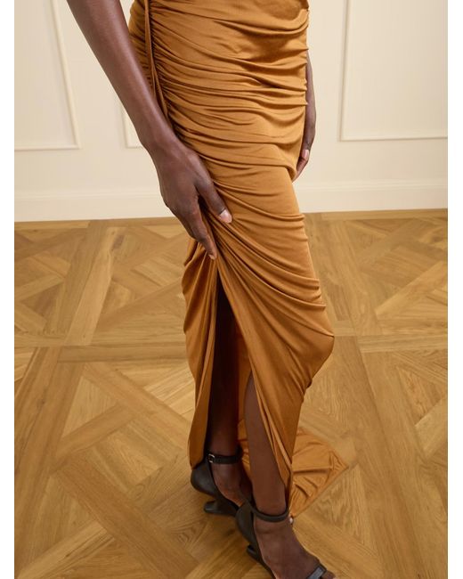 Rick Owens Brown Draped Maxi Dress