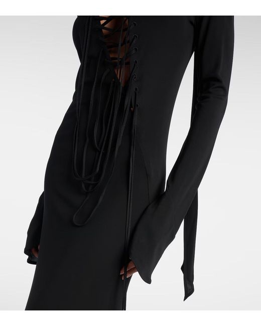 The Attico Black Cutout Crêpe Maxi Dress