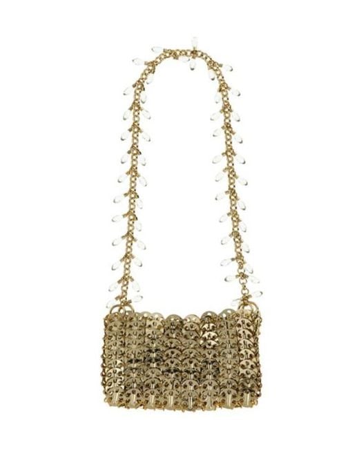 Rabanne White Embellished Chain-Linked Shoulder Bag