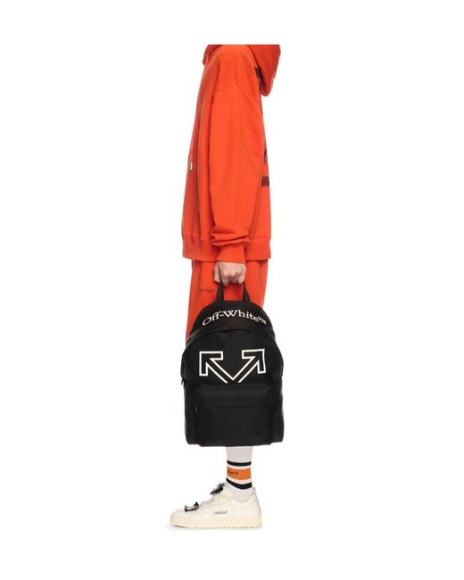 Off-White c/o Virgil Abloh Black Heritage Logo Printed Backpack for men