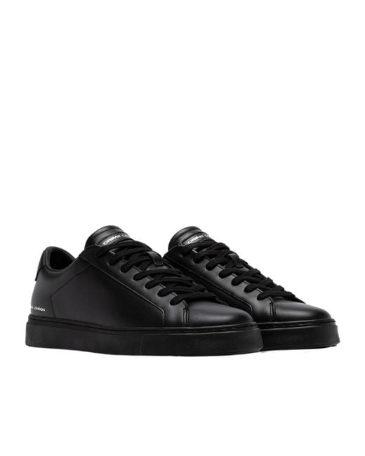 Crime London Black Lace-Up Low-Top Casual Shoes for men