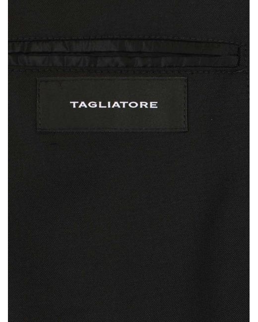 Tagliatore Black Two-Piece Single-Breasted Suit for men