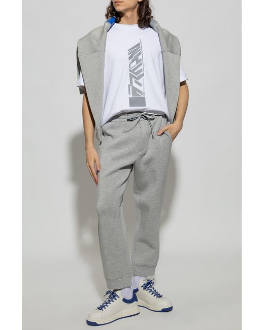 Emporio Armani White Graphic-Print T-Shirt for men