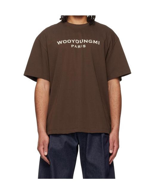 Wooyoungmi Brown Logo Print T-Shirt for men