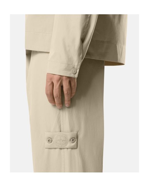 Stone Island Natural Logo-Patch Trousers for men