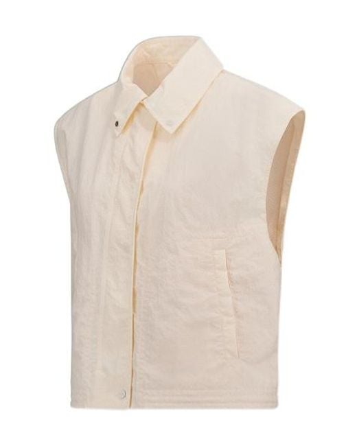 Herno White Laminar Cropped Sleeveless Jacket