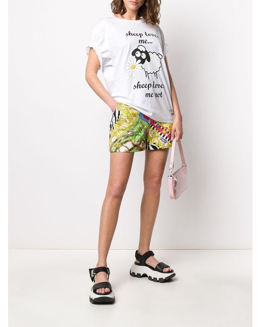 Moschino Green Baroque Printed Shorts