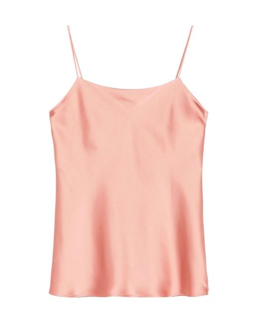 Herno Pink Spaghetti Straps Satin Tank Top