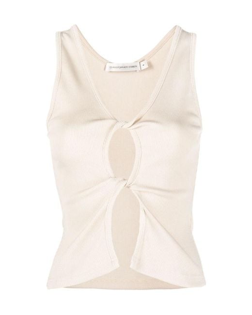 Christopher Esber Natural Open Twist Tank Top