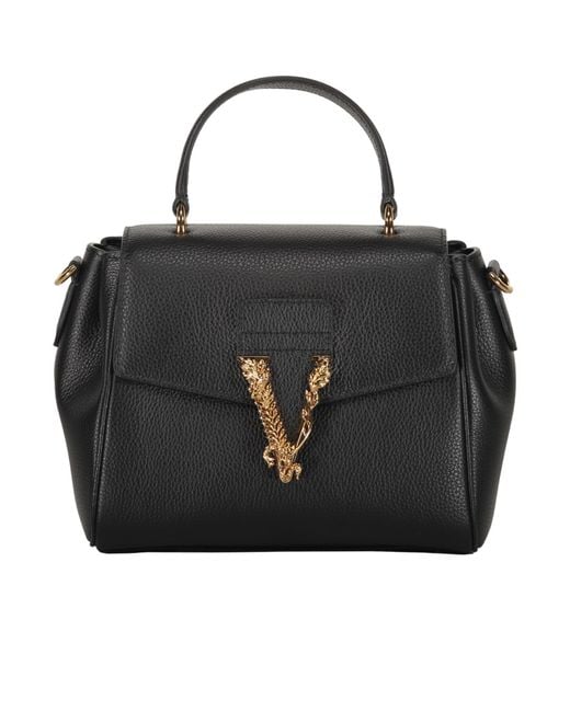 Versace Black Virtus Top Handle Bag
