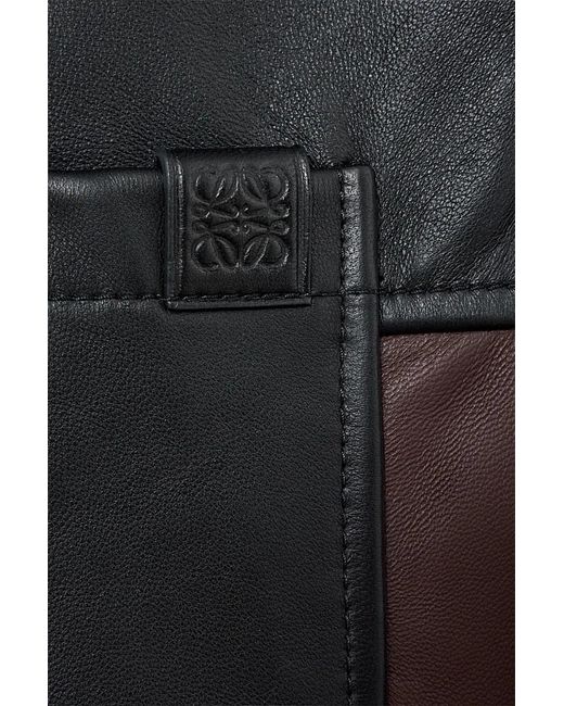 Loewe Black Burgundy Leather Overshirt for men