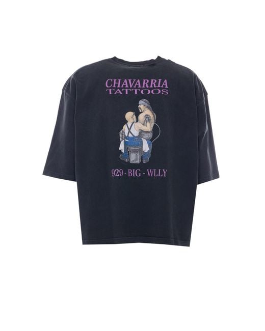 Willy Chavarria Blue Willy Tattoo Buffalo T-Shirt for men