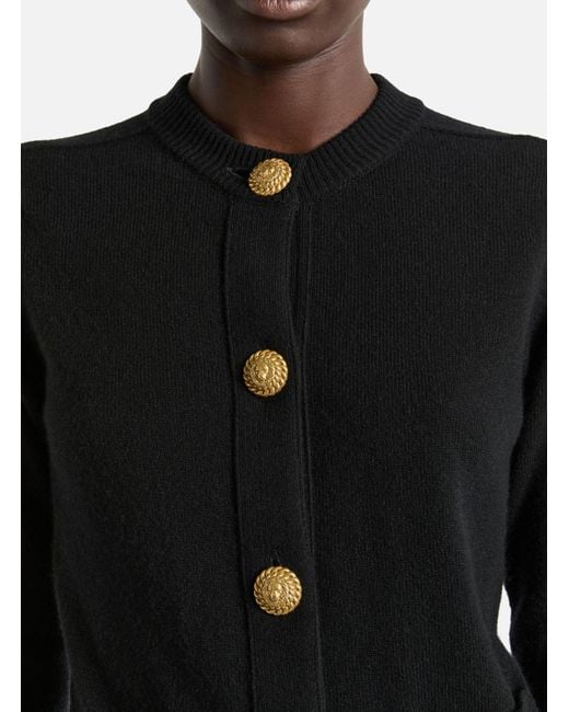 Balmain Black Eco-Cashmere Cardigan