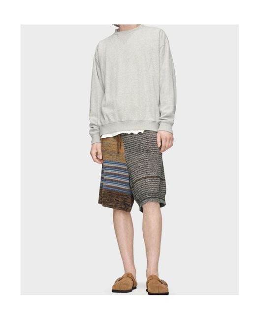 Maison Margiela Green Patchwork Knit Shorts for men
