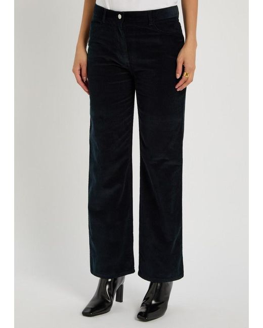 Totême Blue Straight-Leg Corduroy Trousers