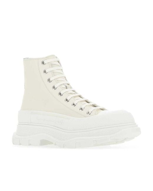 McQueen Natural Lace-Up Chunky Boots for men