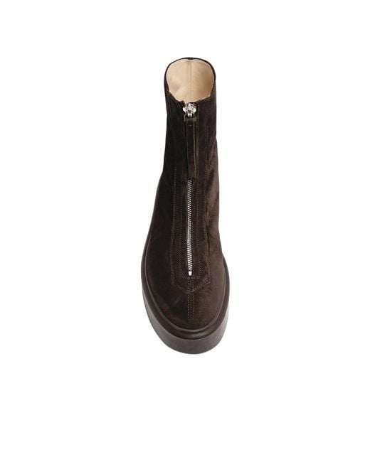 The Row Brown Front Zipped Boots