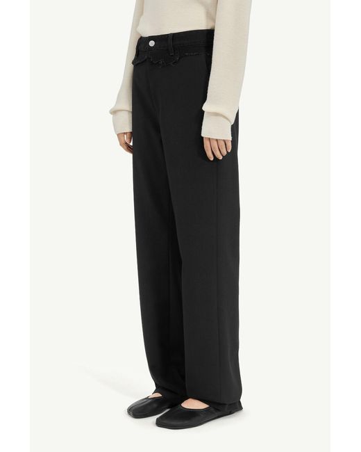 MM6 by Maison Margiela Black Tailored Trousers With Denim Waistband